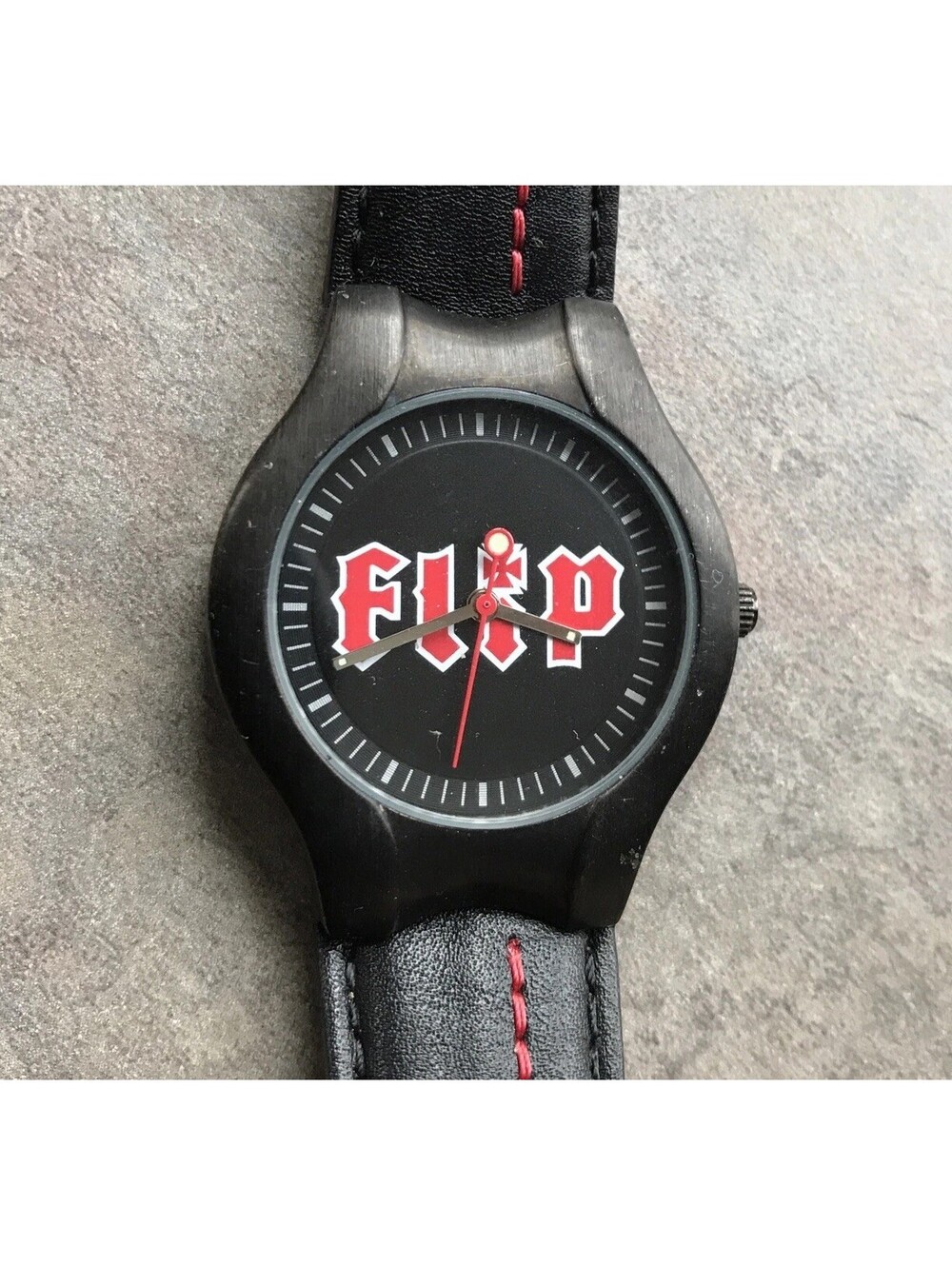 Cool FLIP Brand Unisex Watch All Black 35mm Case With Leather Band D4